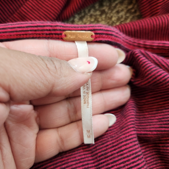 Free People Penelope Puff Long Sleeve Striped Tee Size Medium - Picture 4 of 7